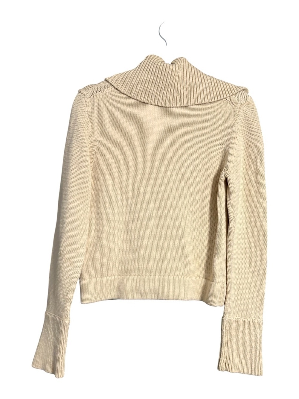 J. Crew Vintage Cotton Angora Cardigan Sweater Medium Cream Oversized Collar - Picture 4 of 6